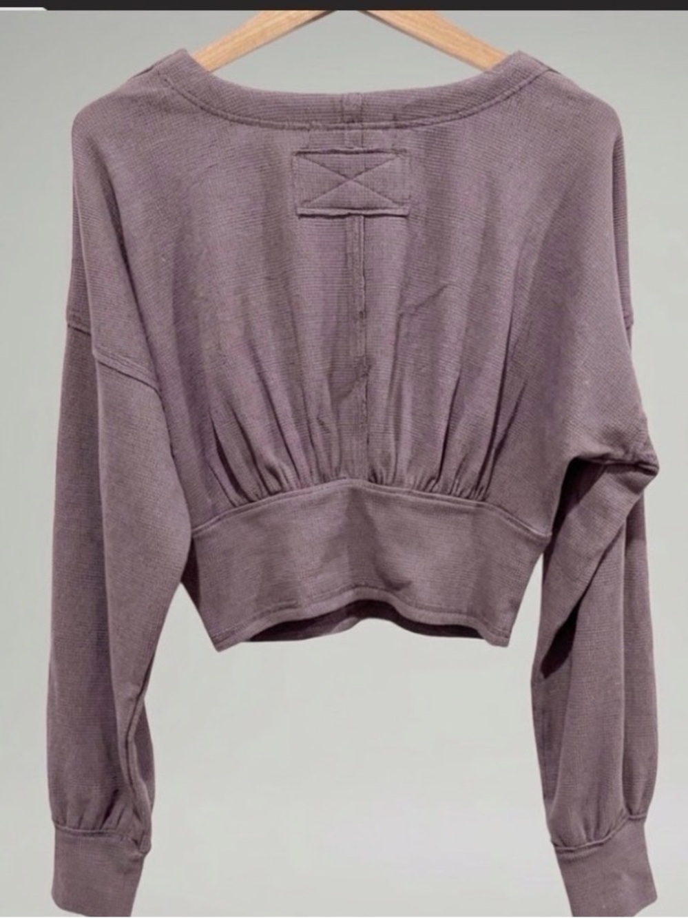 Free People All Nighter Maueve Waffle Knit Surplice Wrap Crop Top XL - Picture 3 of 4